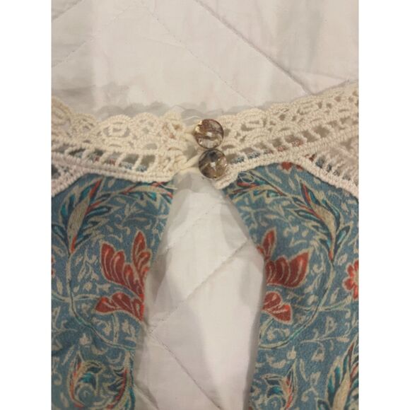 Maeve Anthropologie Women's Top Sz S Boho Floral Sleeveless Top Dainty Crochet - Picture 6 of 12